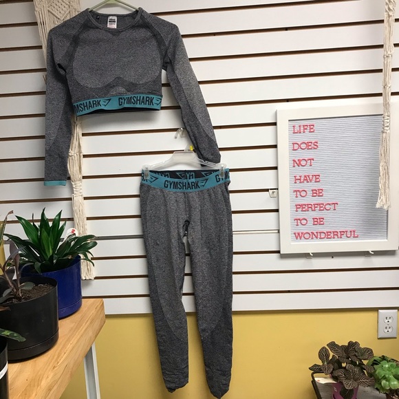 Gymshark Other - Gymshark Flex Charcoal and Teal Set